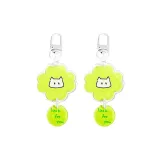 Подвеска с котенком и четырехлистным клевером, 1 пара (парный)