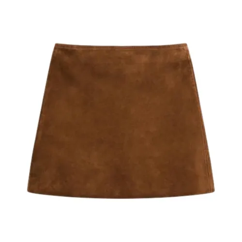 Massimo Dutti Кожаные короткие юбки женские