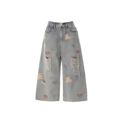 XIAOLIZI Blue Women's Jeans XIAOLIZI Синий Женские Джинсы