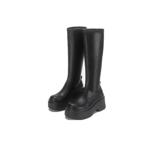 GULIA Женские высокие сапоги на молнии, черные