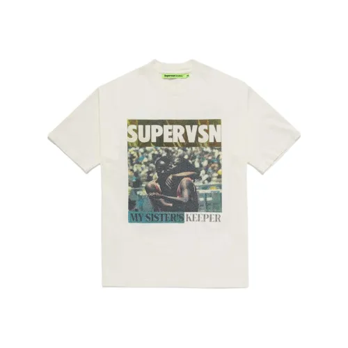 SUPERVSN Серый Белый Унисекс T-рубашки