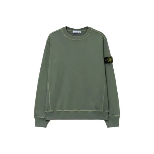 STONE ISLAND Зеленый Мужской Свитшот