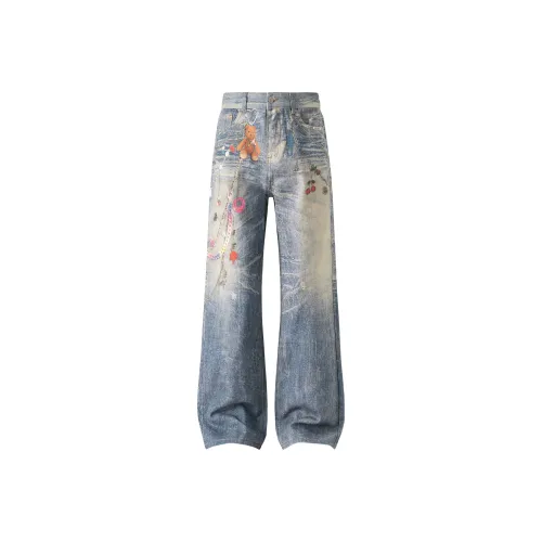XINYINSU Blue Unisex Jeans XINYINSU Синий Унисекс Джинсы