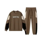 Комплект одежды (Кофейная рубашка с длинным рукавом + Кофейные штаны)