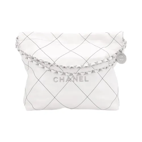 CHANEL 22Bag Кожа Тоут Сумка Сумка для покупок Сумка Сумка через плечо Маленькая Женская Белая
