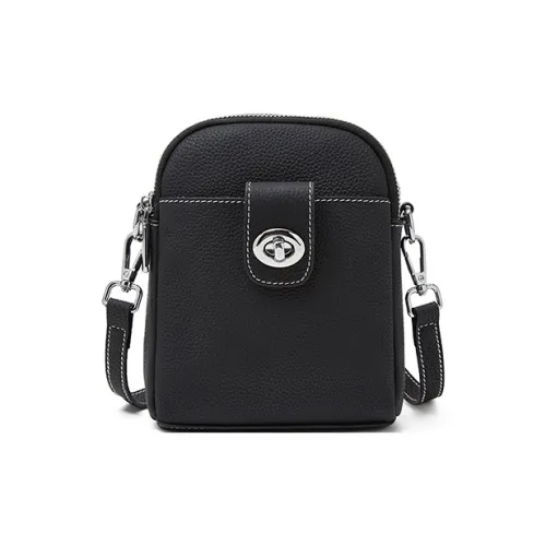 Old Man's Head Сумка через плечо из натуральной коровьей кожи женская черный экрю серый карамель