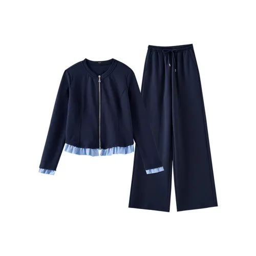 LUYOUYE Темно-синий Синий Женские Повседневные Костюмы