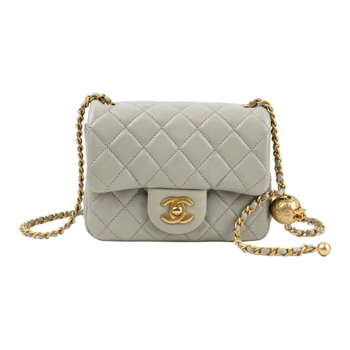 CHANEL Sheepskin Сумка через плечо Мини Женская Серый