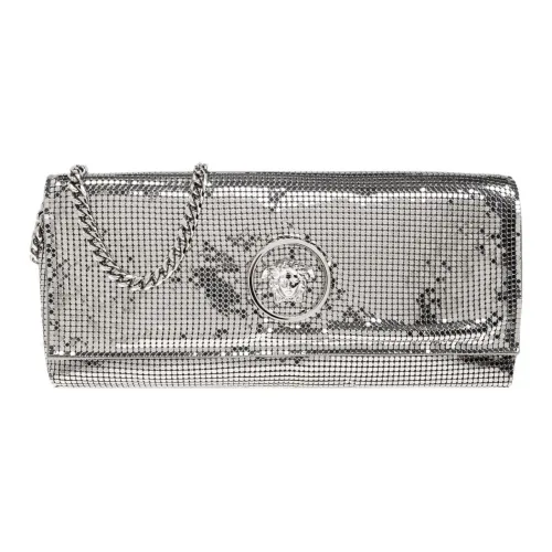 VERSACE Металлическая Сумка через плечо Женская Серебряная