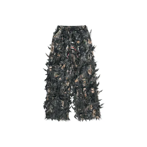 A BATHING APE TREE EDGE CAMO Collection Fw25 Вязаные спортивные брюки женские