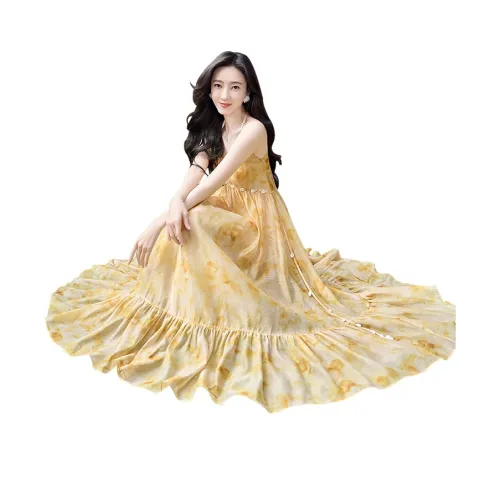 Cypress House Slip Платье Женское Манго Желтый