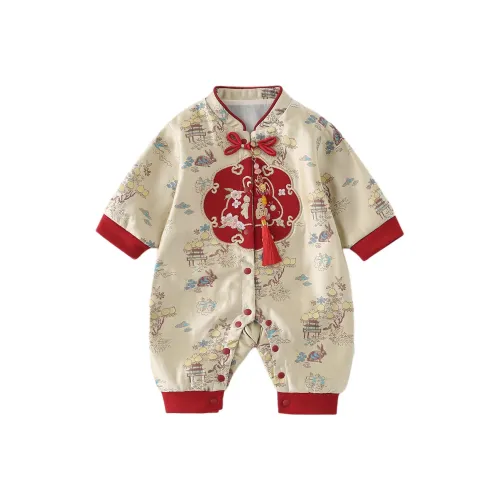 XiaoJinBu Бежево-желтые комбинезоны / ползунки для малышей