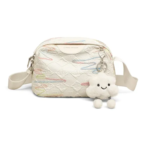 Crtnzo Kroez Ткань Sling Сумка Сумка через плечо Стандартная Женская Белая