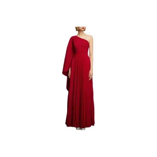 Solace London Red Женские Длинные Платья с Длинными Рукавами