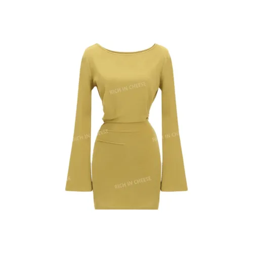 RICH IN CHEESE Длинное платье с длинными рукавами женское