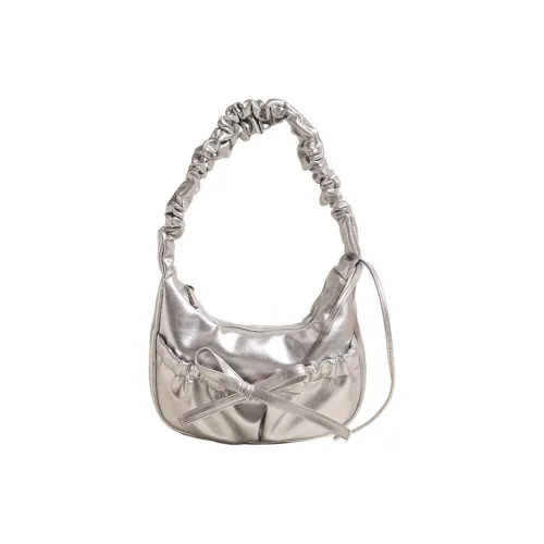 DIFFERENT FACES ПУ (полиуретан) Подмышечный Сумка на плечо Женская Серебряная