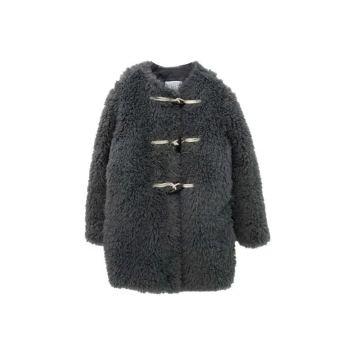LOWEAR Duffle Крутой Мех Over Пальто Бархат Feel Пальто Женские