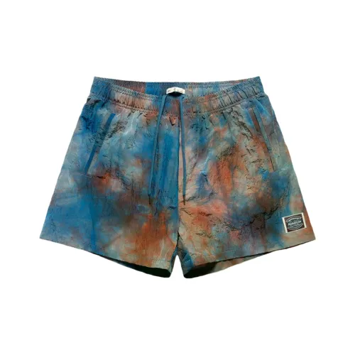 AlphaStyle Tie Dye Blue Unisex Casual Shorts