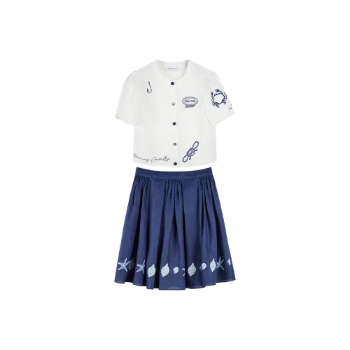 NancyCavally Одежда Комплекты Короткий рукав Кардиган + Юбка Женские Юбка Комплекты