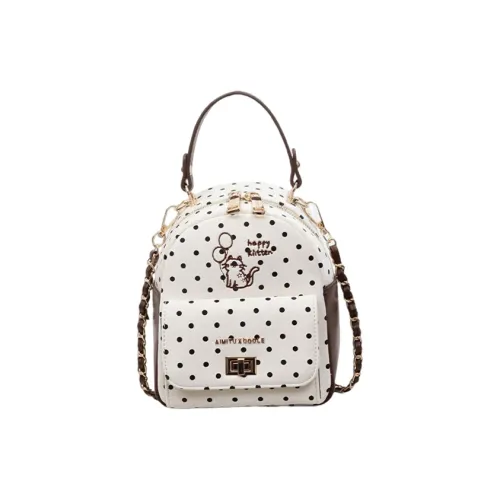 Juju Jimmy ПУ (полиуретан) Рюкзак Женские Темно-коричневый Белый