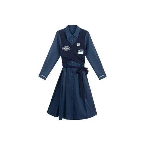 CHARM GLOW Длинное платье с длинными рукавами женское