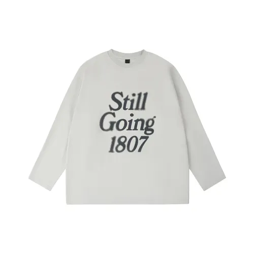 1807 STILLGOING Флоковый с принтом Длинный рукав Т-рубашка Унисекс