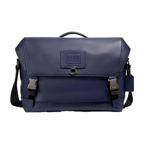 COACH Rivington Кожа Курьерская сумка Briefcase Сумка на одно плечо Мужская сумка Темно-синий