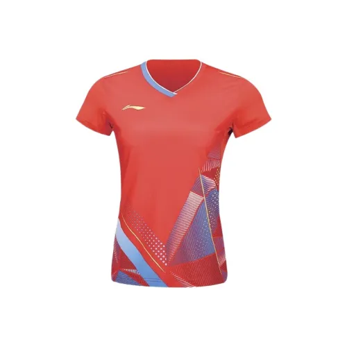 LINING Красный Унисекс Бадминтонные Джерси