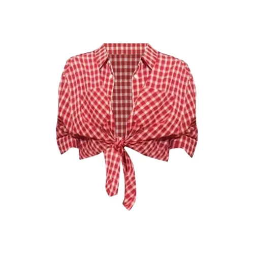 Aghr Красный Одиночный Рубашка Женская Рубашка