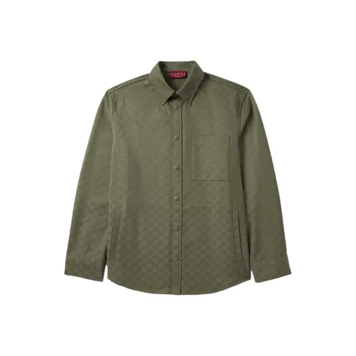 GUCCI Армия Зеленый Мужская Рубашка