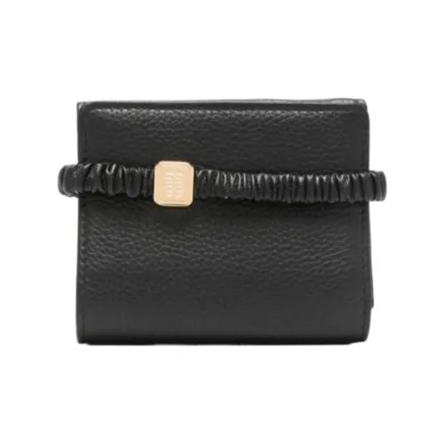 MIU MIU Телячья кожа Кошелек Маленький Унисекс Черный