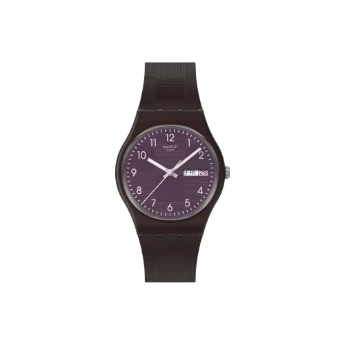 Swatch Quartz Механизм Унисекс Часы 34 мм Фиолетовые