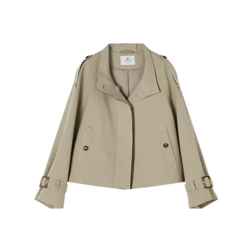 XIANGYING Хаки Женская тренч-куртка