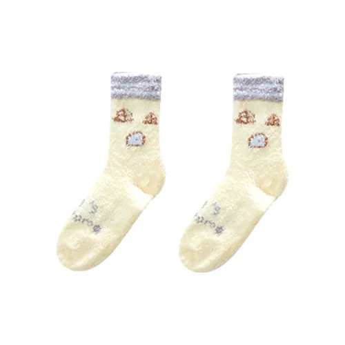 GUKOO Светло-желтые женские носки MID до икры