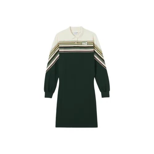 LACOSTE SS25 Длинное Платье с Длинными Рукавами Женское