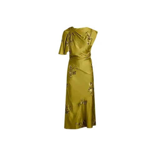 SCANLAN THEODORE Бисерное платье из сатина с драпировкой, короткое, с короткими рукавами, женское