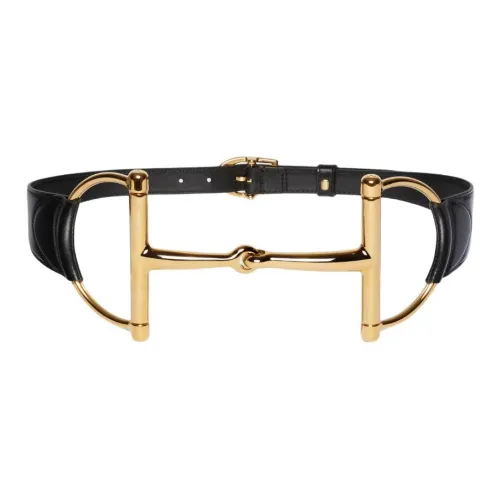 GUCCI Кожаные ремни Унисекс Черный 10,9CM