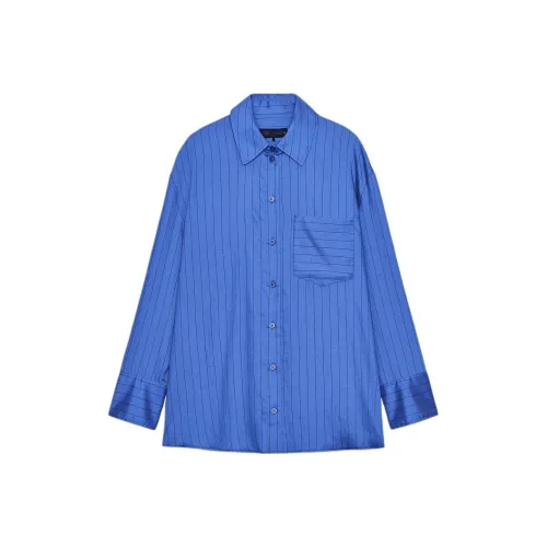 ZARA ZW Series Синие Женские Рубашки