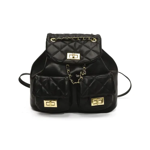 REDOO ПУ (полиуретан) Рюкзак Стандартный Женский Черный/Серебристый/Розовый/Белый