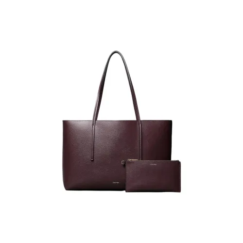 Calvin Klein ПУ (полиуретан) Тоут Сумка Сумка для покупок Сумка на плечо Стандартная Женская Бордовая