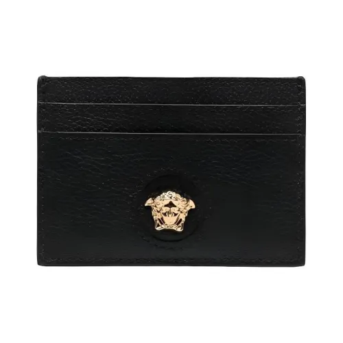 VERSACE Кожа Кошелек Держатель для карт Женские Черный