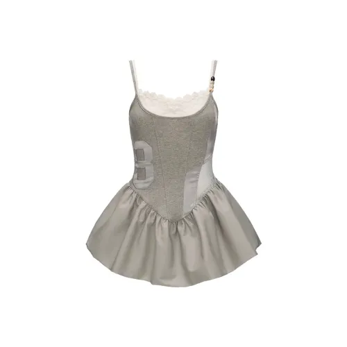 DITB Белый Топ Tank + Серое Платье Женские Топы