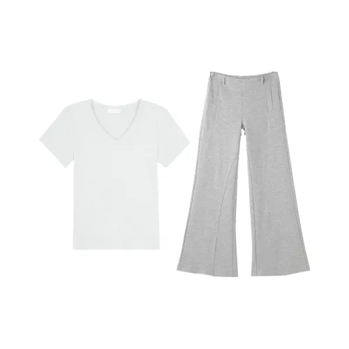 MARIE·COCO Белая футболка T + повседневные штаны, женский повседневный костюм