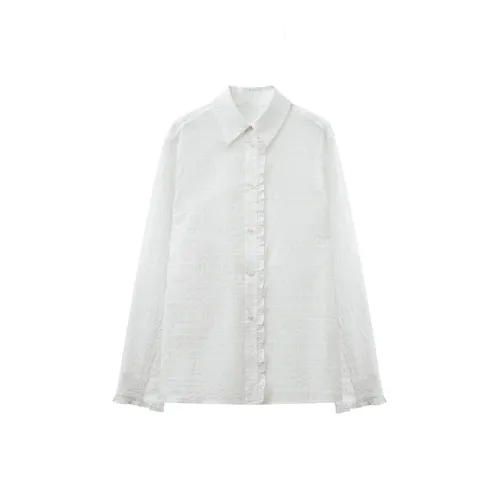 TAGEECHITA Длинный рукав кружевная отделка рубашка топ женский