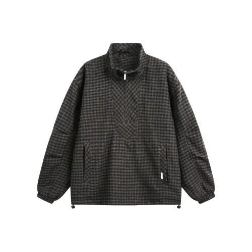 HYLHYL Темно-серый, коричневый, клетчатый, унисекс, куртки