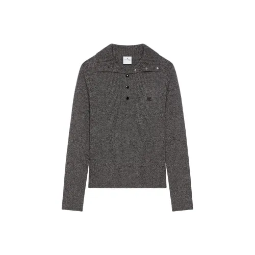 COURREGES FW25 Ribbed Wool POLO Sweater Men's
