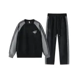 Комплект одежды (Графитовая черная длинная рукавная рубашка + графитовые черные штаны)