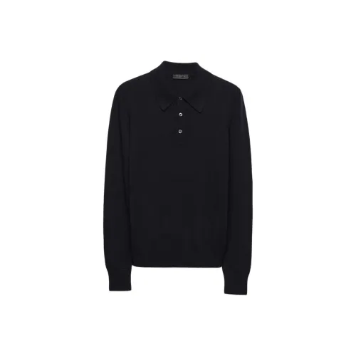 PRADA Синий Мужской Кашемировый Свитер