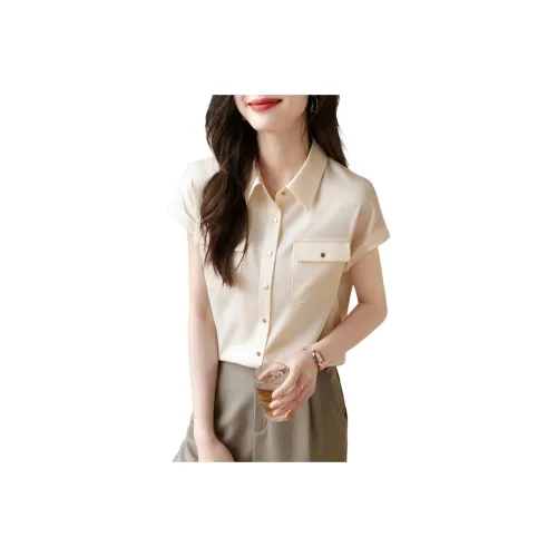 MOHANYIMEI Экрю Женские Рубашки