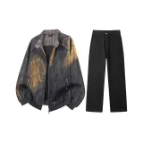 Комплект одежды (Черная куртка + Черные штаны)